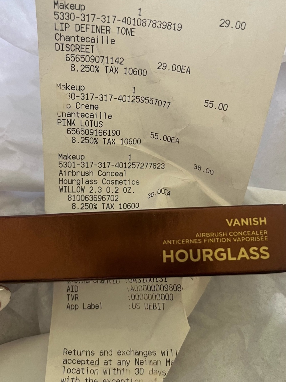 Hourglass Vanish Airbrush Concealer - Willow (box, gold & brown packaging)
